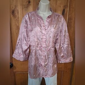 Antilia Femme Pink Floral Embroidered Blouse‎